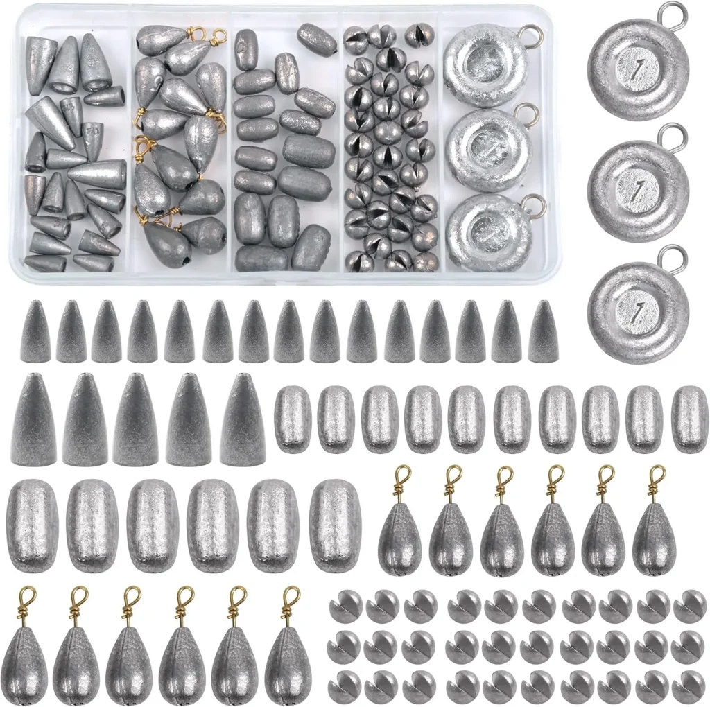 81pcs Fishing Weight Sinkers Kit with Tackle Box