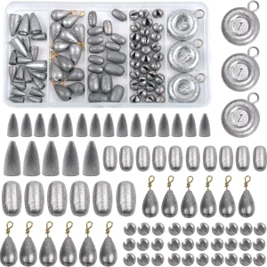 81pcs Fishing Weight Sinkers Kit with Tackle Box