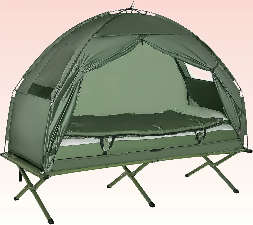 6-in-1 Folding Camping Cot Tent